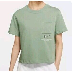 Nike Sportswear Swoosh 3D Logo Loose Breathable Cropped T-shirt Women's Large